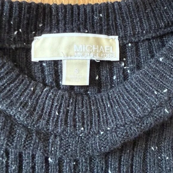 Michael Kors Black Ribbed Crew Neck Sweater - Picture 2 of 2